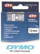 Dymo D1 Labelling Tape White On Clear 12Mm X 7M