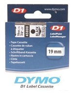 Dymo D1 Labelling Tape Black On Clear 19Mm X 7M