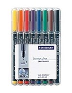 Staedtler Lumocolor Permanent Markers Fine 06Mm Wallet 8