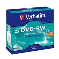 Verbatim Dvd-Rw 4.7Gb Jewel Case Pack 5