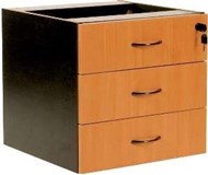 Ys Design Oxley 3 Drawer Fixed Pedestal 472 X 470 X 450Mm Beech Ironstone