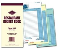 Zions Restaurant Docket Book Carbonless Triplicate 200Mm X 100Mm 25 Sets