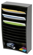 Marbig Organiser Wooden Angled 12 Tier A4 Black
