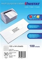 Unistat 38935 Multipurpose Label 30Up 64X25.4Mm Pack 100