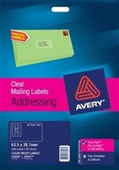 Avery 936007 J8560M Inkjet Label 21 Per Sheet Clear Pack 25