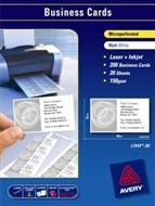 Avery 959025 L7414 Laser Inkjet Business Cards Microperforated Matt 150Gsm Pack 200