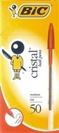 Bic Cristal Ballpoint Pens Medium Red Box 50