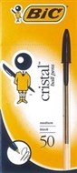 Bic Cristal Ballpoint Pens Medium Black Box 50