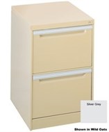 Brownbuilt Legato 2 Drawer Filing Cabinet Silver Grey