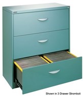 Brownbuilt 3 Drawer Lateral Filing Cabinet Silver Grey