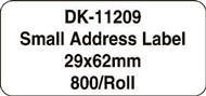 Brother Dk-11209 Address Label Small 29 X 62Mm White Roll 800