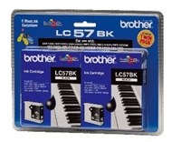 Brother Lc-57Bk2Pk Inkjet Cartridge Black Pack 2