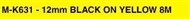 Brother M-K631 Labelling Tape Black On Yellow 12Mm X 8M