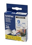 Brother Tze-223 Labelling Tape Blue On White 9Mm X 8M