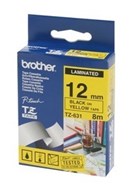 Brother Tze-631 Labelling Tape Black On Yellow 12Mm X 8M