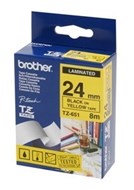 Brother Tze-651 Labelling Tape Black On Yellow 24Mm X 8M