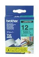 Brother Tze-731 Labelling Tape Black On Green 12Mm X 8M