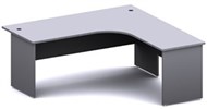 Ddk Accent Radial Workstation 2 Piece Right Hand Return 1800 X 750 / 1800 X 600 X 725Mm Grey/Grey