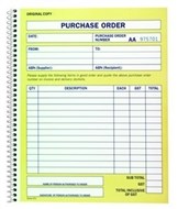 Spirax 501 Purchase Order Book Quarto
