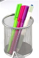 Italplast I343 S Wire Mesh Pen / Pencil Cup Silver