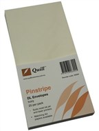 Quill Envelopes Dl Pinstripe Ivory Pk 25