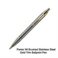 Parker Ballpoint Im Brushed Stainless Steel Gold Trim