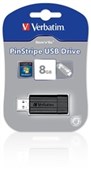 Verbatim Store N Go Pinstripe Retractable Usb Drive 8Gb Black