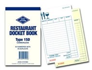 Zions Restaurant Docket Book Carbonless Duplicate 165X95Mm 50 Sets