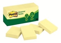 3M 653Rp PostIt Note Recycled 100 Sheets 349Mm X 476Mm Canary Yellow Pack 12