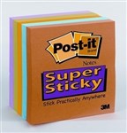 3M 6545Ssan PostIt Super Sticky Notes 90 Sheet Pad 76 X 76Mm Electric Glow Pack 5