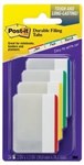 3M 686F1 PostIt Flat Durable Filing Tabs 4 Assorted Colours Pack 24