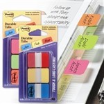 3M 686LPgo PostIt Durable Filing Tabs 25Mm White With PinkGreenOrange Pack 66