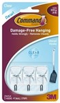 3M Command Adhesive 17067Clr Small Hooks Wire With Clear Strips