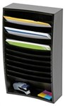 Marbig Organiser Wooden Angled 12 Tier A4 Black