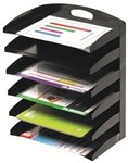 Marbig Metal Desktop Organisers 6 Tier 385L X 500H X 230D Mm Black