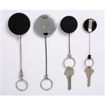 Rexel Retractable Key Holder Mini With Keyring And Cord Black