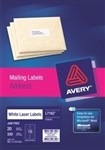 Avery 959002 L7161 Laser Labels Address 18 Per Sheet White Pack 100