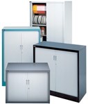 Brownbuilt Waratah Tambour Door Cupboards Counter High 2 Shelves 1020 X 900 X 475Mm Silver Grey