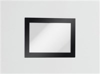 Durable Magaframe Sign Holder Adhesive Back A6 Black Pack 2