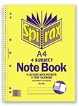 Spirax 606 Side Opening 4 Subject A4 320 Page Spiral Notebook