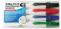 Artline 573 Clix Marker Whiteboard Retractable Bullet Assorted Wallet 4
