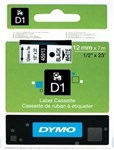 Dymo D1 Labelling Tape Black On White 12Mm X 7M