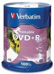 Verbatim DvdR 47Gb 16X White Printable Pack 100