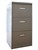 Brownbuilt Octave 3 Drawer Filing Cabinet Silver Grey