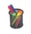 Italplast I 343 Wire Mesh Pen Pencil Cup Black